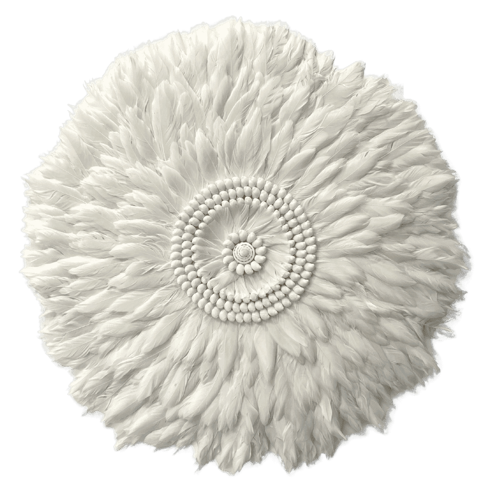 Nomad - Jujuhat blanc Plumes et Coquillages 60cm