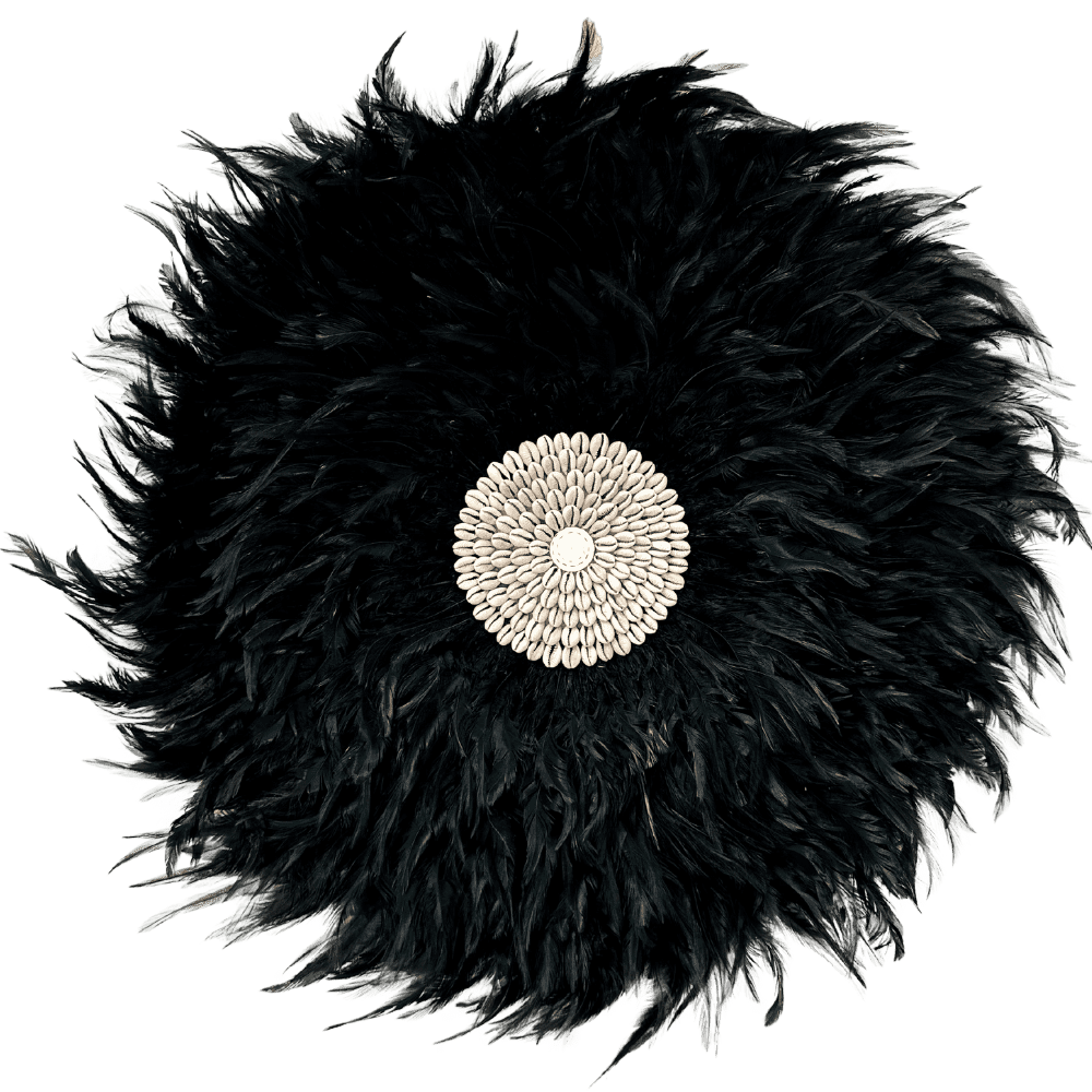Shella - Jujuhat Plumes noires et Coquillages 60cm