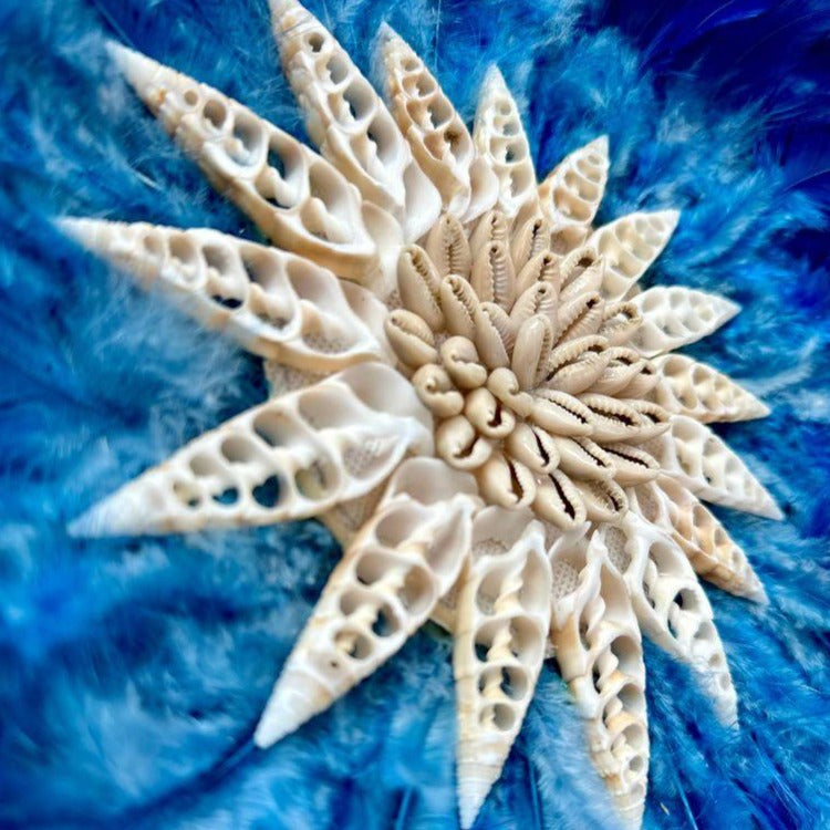 Oceana - Jujuhat Plumes bleues et Coquillages 30cm - bohobloom.fr