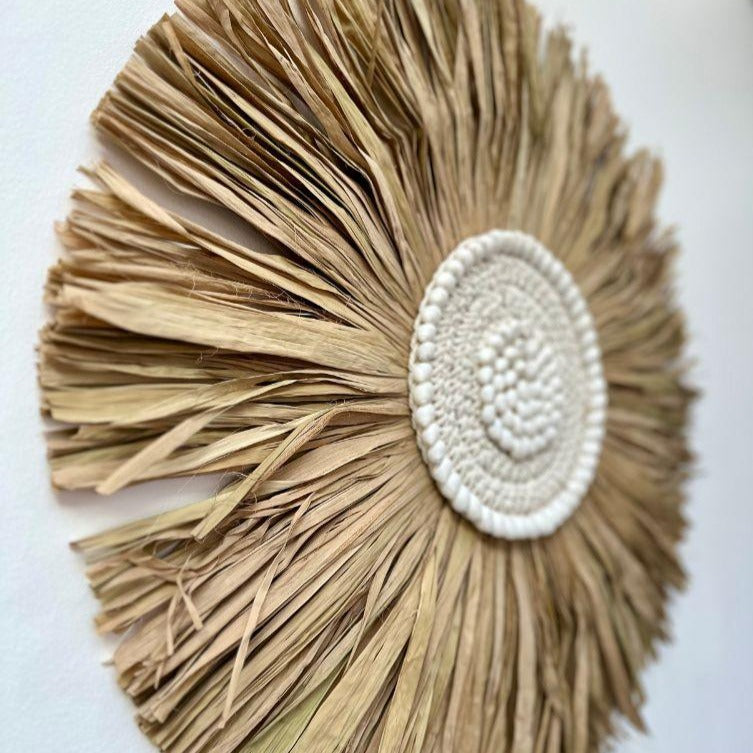 Bohy - Jujuhat Paille, Coquillages et Macramé 60cm - bohobloom.fr