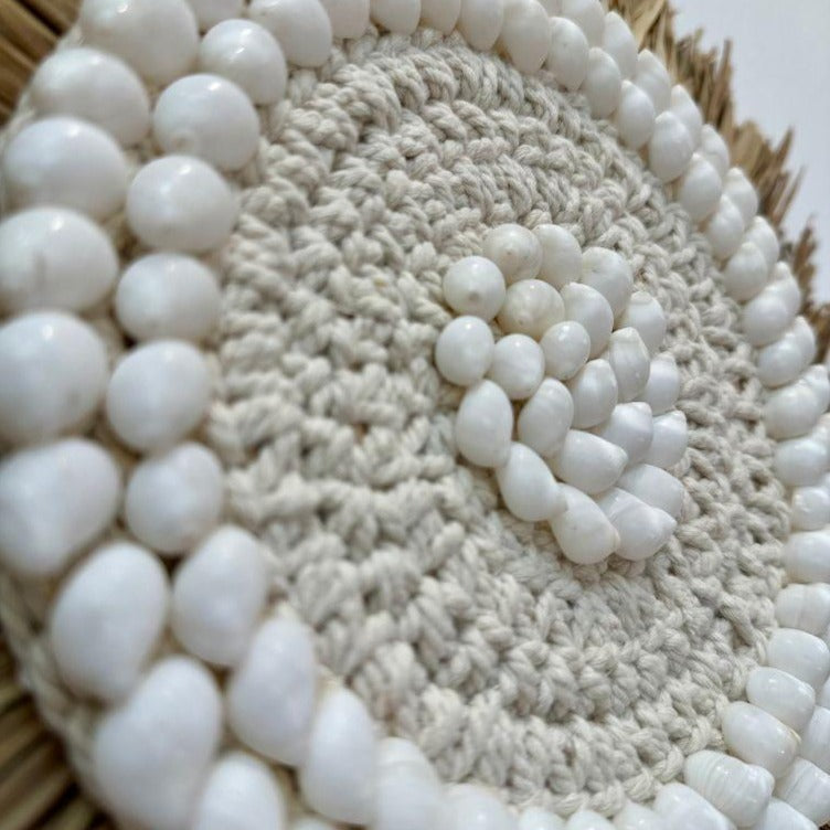 Bohu - Jujuhat Paille, Coquillages et Macramé 30cm - bohobloom.fr