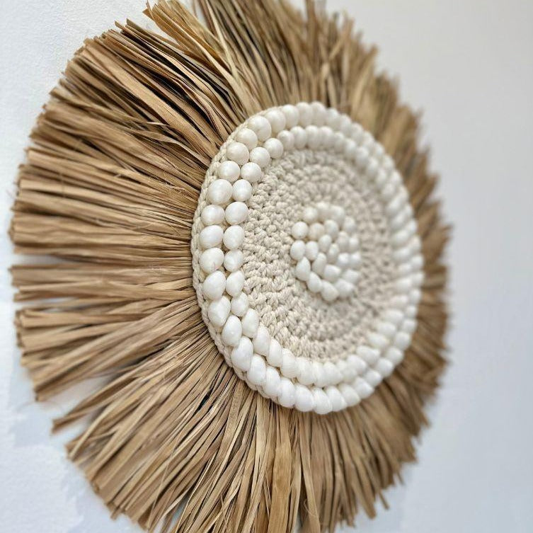 Bohu - Jujuhat Paille, Coquillages et Macramé 30cm - bohobloom.fr