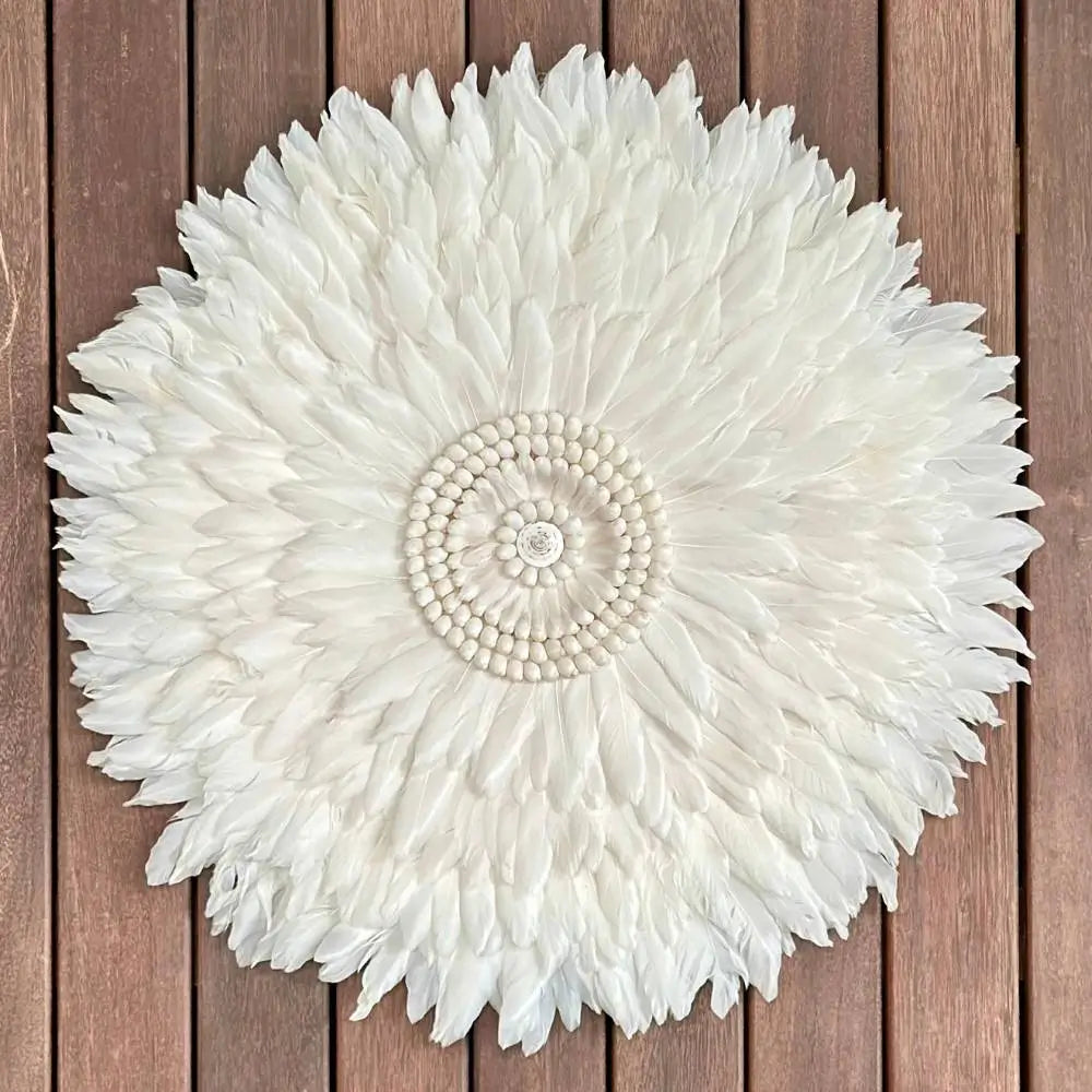 Nomad - Jujuhat blanc Plumes et Coquillages 60cm