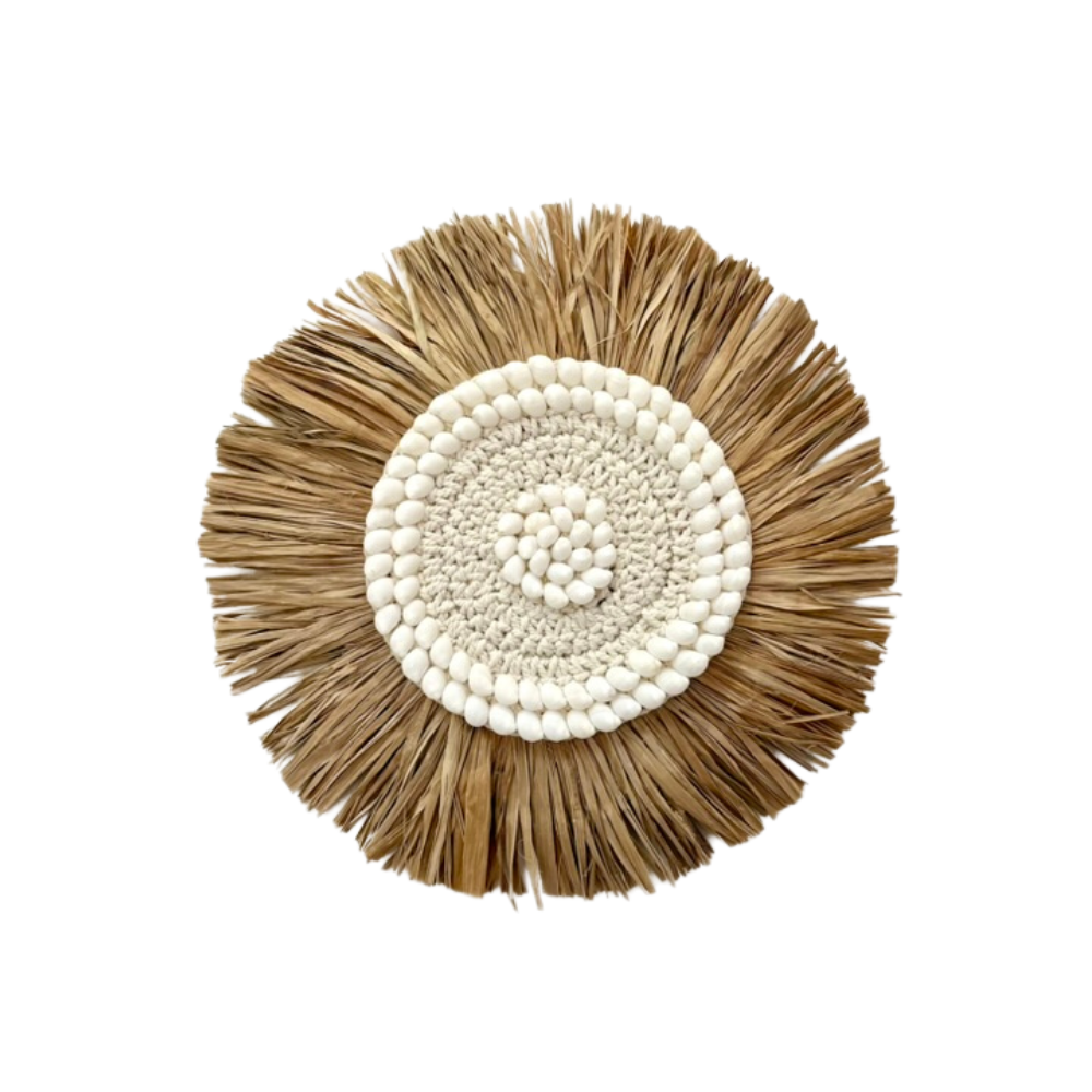 Bohu - Jujuhat Paille, Coquillages et Macramé 30cm