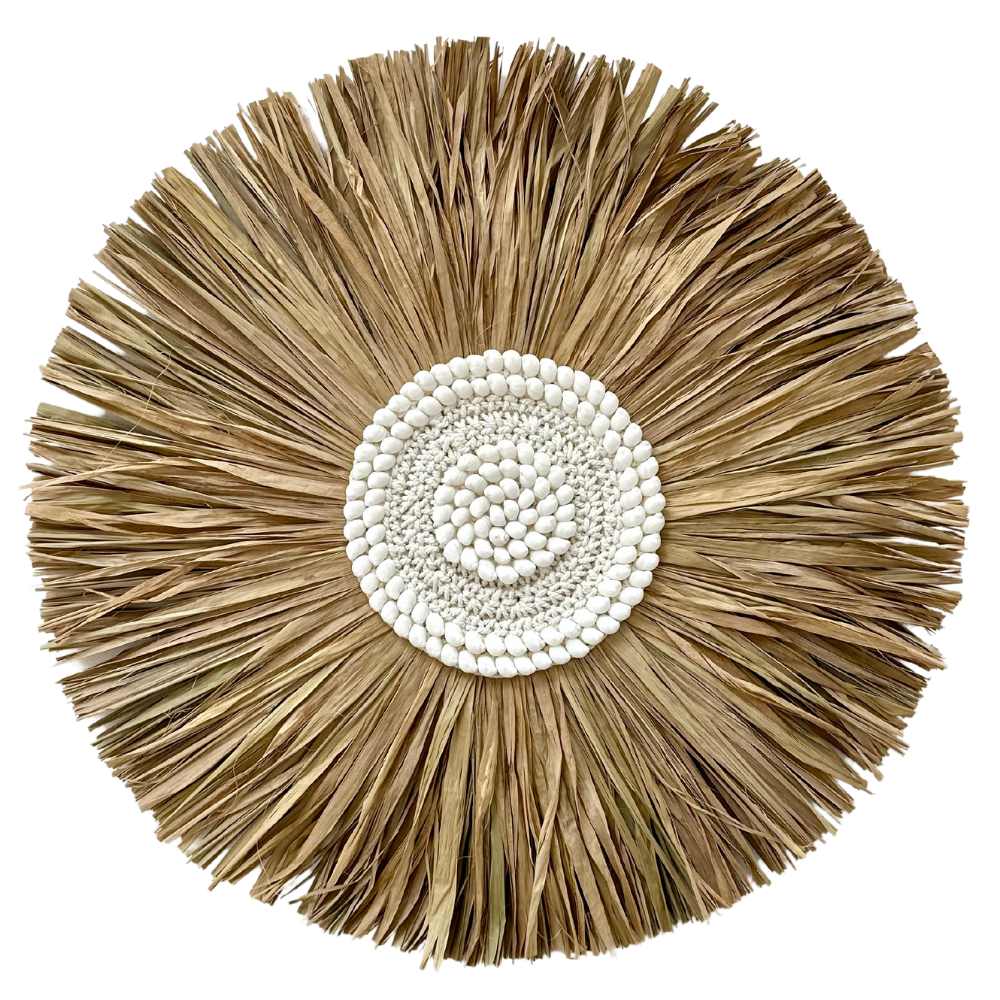 Bohu - Jujuhat Paille, Coquillages et Macramé 60cm