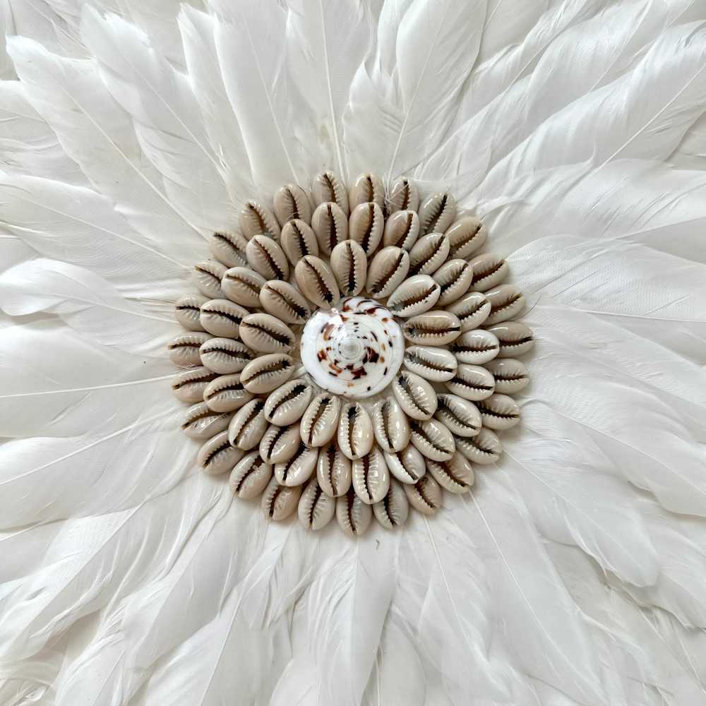 Kally - Jujuhat blanc Plumes et Coquillages 30cm