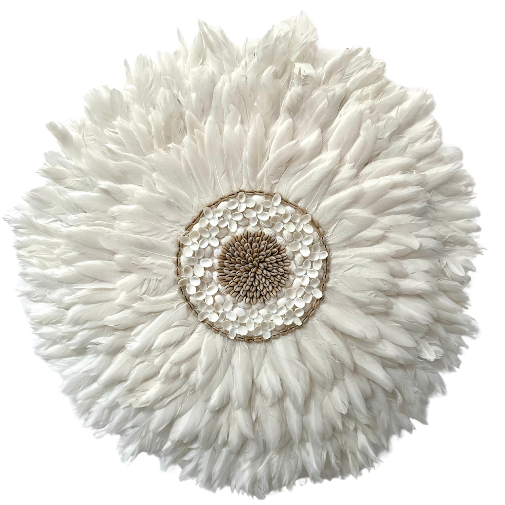 Coquiho - White Jujuhat Feather & Shells 60cm