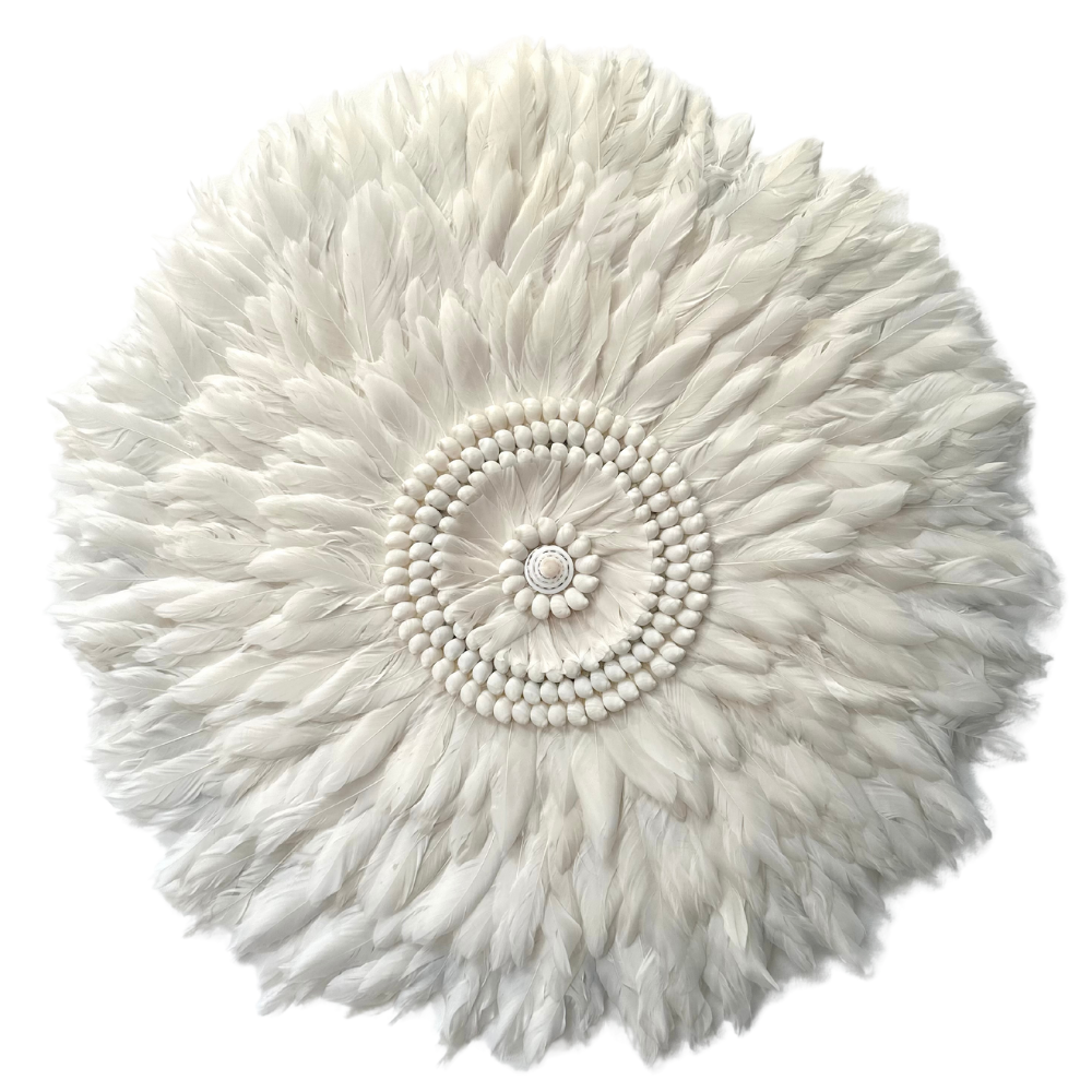 Nomad - Jujuhat blanc Plumes et Coquillages 60cm