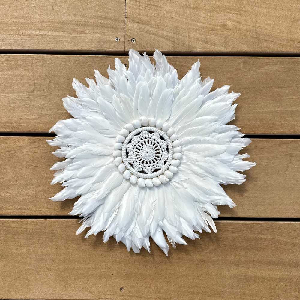 Etherea Classic - Jujuhat blanc Plumes et Macramé 30cm