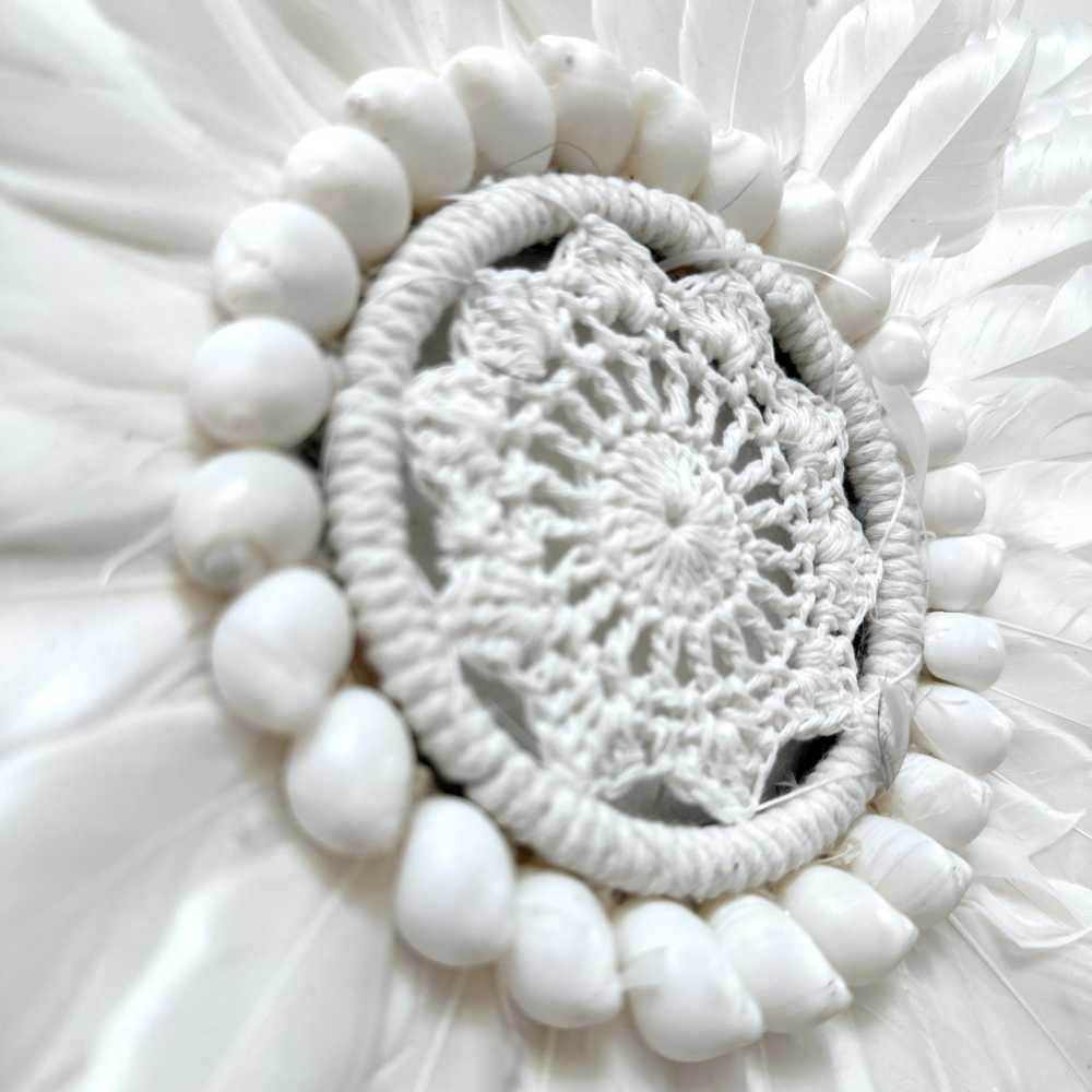 Etherea Classic - Jujuhat blanc Plumes et Macramé 30cm